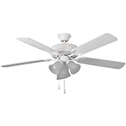 52" White Ceiling Fan with 3 Light Kit