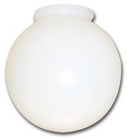 6" Wht Plastic Ball Globe