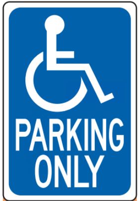 Handicapped Parking Sign 12"X18"