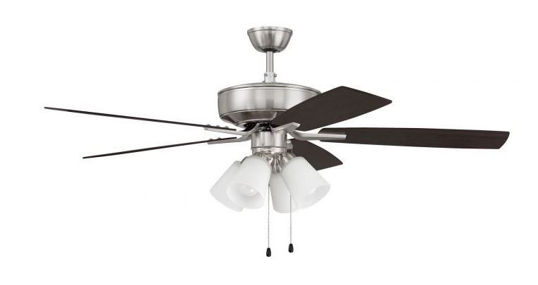52" Stain Nickel Ceiling Fan with 3 Light Kit