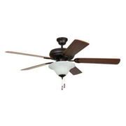 52" Bronze Ceiling Fan with Bowl Light