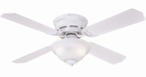 42" White Fan with Bowl Light