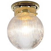 6" Clear Ribbed Ball Fixture