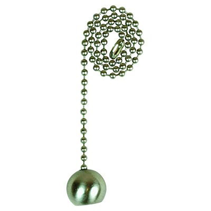 12" Nickel Pull Chain with Nickel Ball