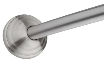 CURVED ADJUSTABLE SHOWER ROD SATIN STAINLESS STEEL