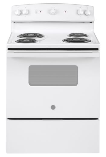 GE ELECTRIC COIL TOP STANDARD CLEAN RANGE WHITE