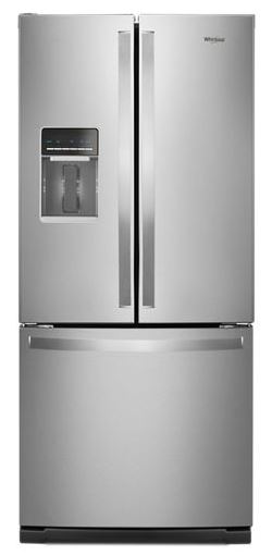 WHIRLPOOL 20CF STAINLESS STEEL FRENCH DOOR REFRIGERATOR WITH ICE MAKER