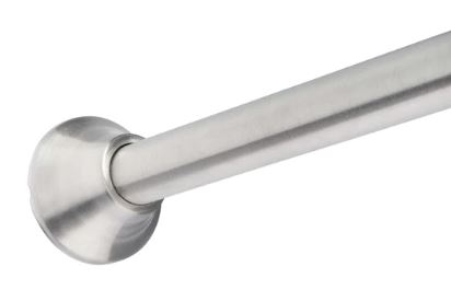ADJUSTABLE CURVED SHOWER ROD SATIN STAINLESS STEEL
