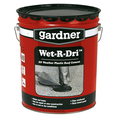 Wet or Dry Plastic Roof Cement 5 Gallon