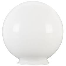 6" Wht Threaded Glass Globe