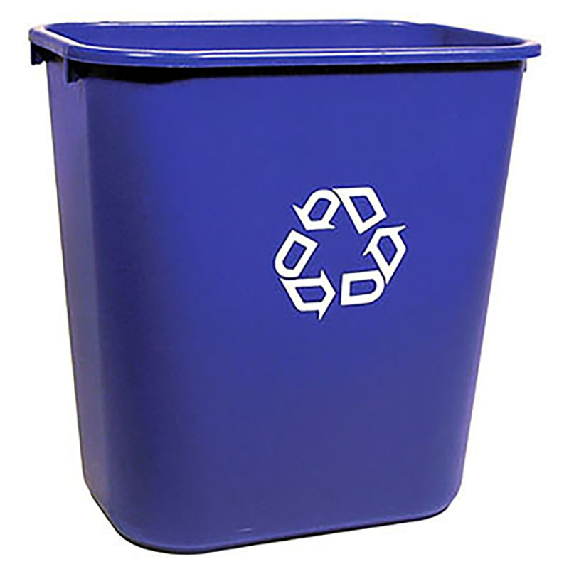 28 Quart Office Recycle Wastebasket - Blue