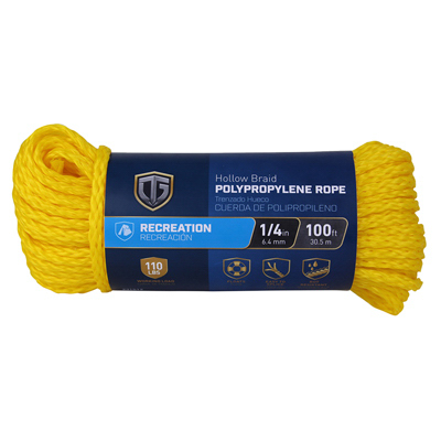 1/4" X 100' Yel Twst Poly Rope