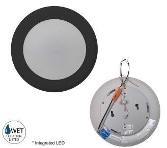 LED Flush Mount Puck Fixture - Matte Black