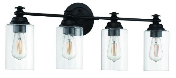 Dardyn Vanity Fixture - 4 Light - Flat Black