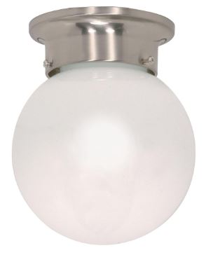 Ball Flush Mount Fixture - Satin Nickel