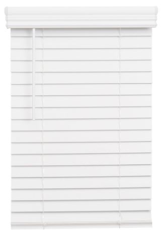 2" Faux Wood Mini Blind - White - - 27" W x 36" L