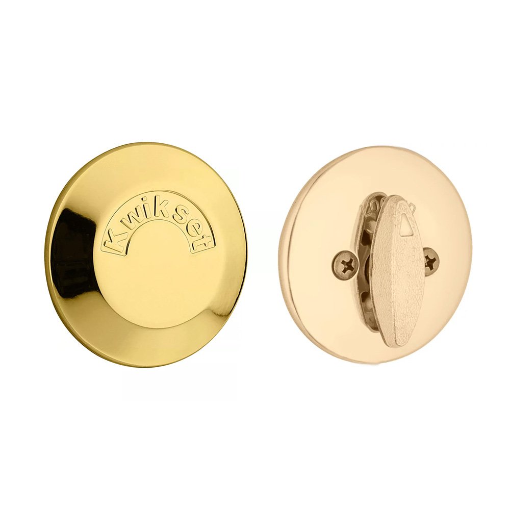 Kwikset One Sided Deadbolt with Back Plate - Polished Brass