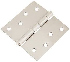 4" Square Corner Door Hinge - Satin Nickel