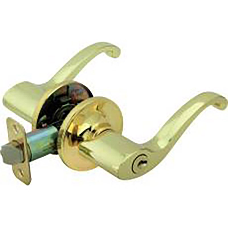 Economy Scroll Entry  Lever - Polished Brass