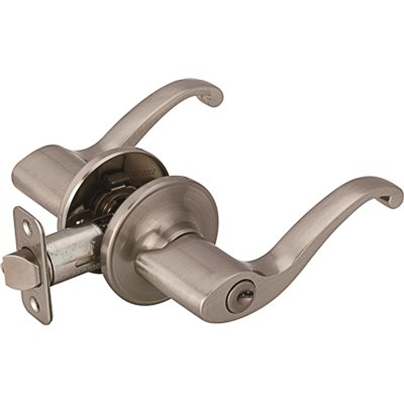 Economy Scroll Entry  Lever - Satin Nickel