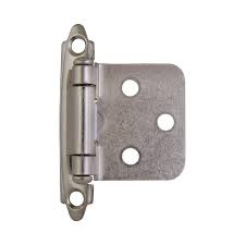 Flush Cabinet Door Hinge - Satin Nickel