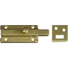 3" Door Slide Bolt - Polished Brass