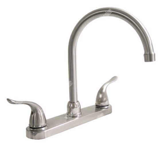 TWO HANDLE HIGH ARCH KITCHEN FAUCET WITHOUT SPRAY - BRUSHED NICKEL