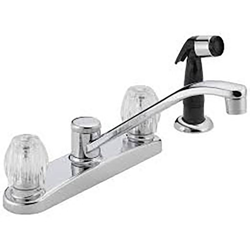 Delta Two Handle Kitchen Faucet - Chrome - With Spray