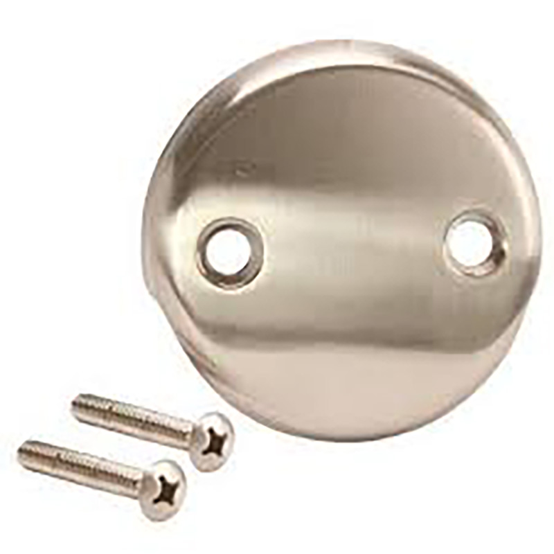 2 Hole Blank Overflow Plate - Satin Nickel