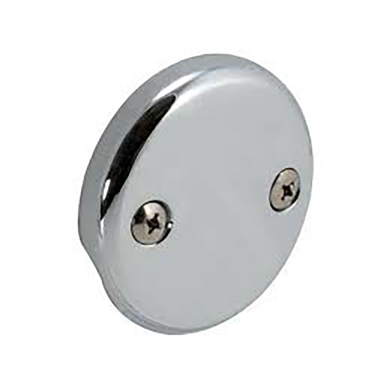 2 Hole Blank Overflow Plate - Chrome