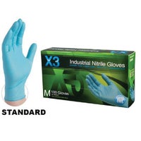 Medium Nitrile Industrial Blue Rubber Gloves - 100/pack