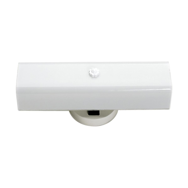 14" U-Channel 2 Bulb Fixture with Outlet - White