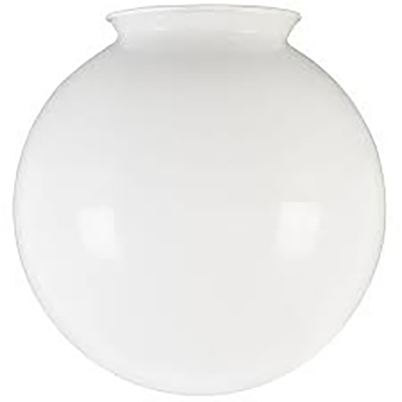 6" Wht Threaded Glass Globe