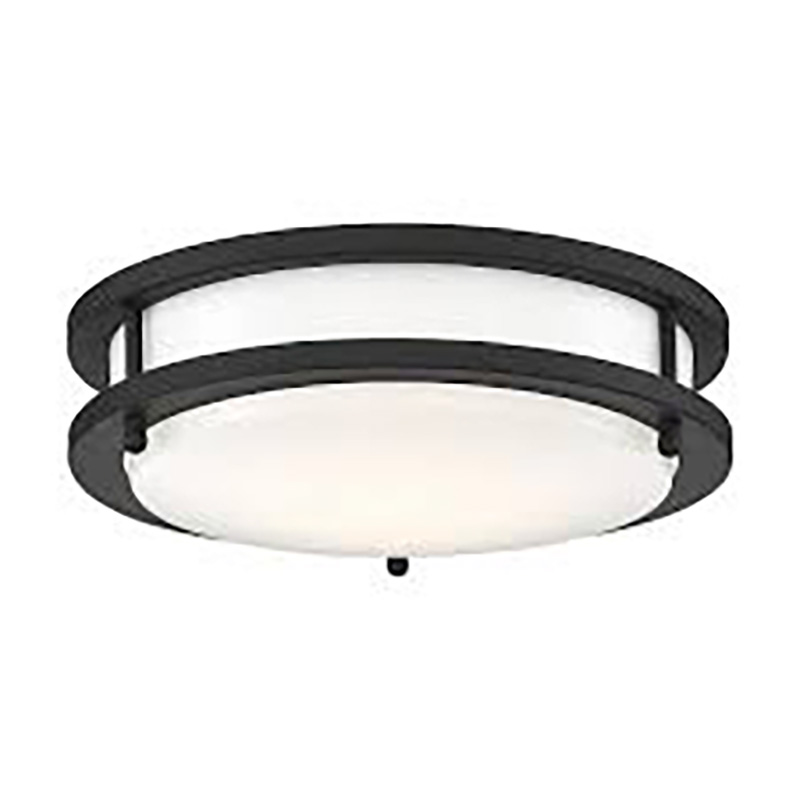 10" Glamour LED 18W Selectable Ringed Ceiling Fixture - Matte Black