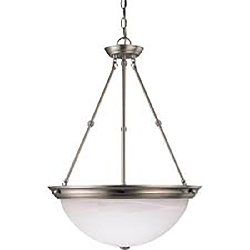 20" 3 Bulb Pendant Light Fixture - Satin Nickel