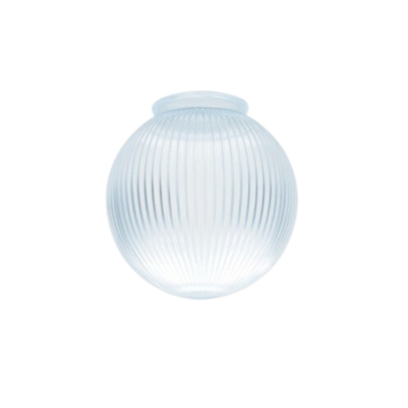 3-1/2" Fitter x 6" Crystal Ribbed Glass Globe Replacement