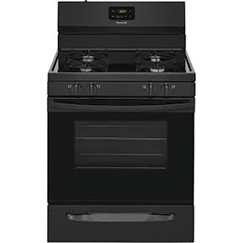 Frigidaire® 30" Free Standing 4 Burner Front Control Gas Range - Black
