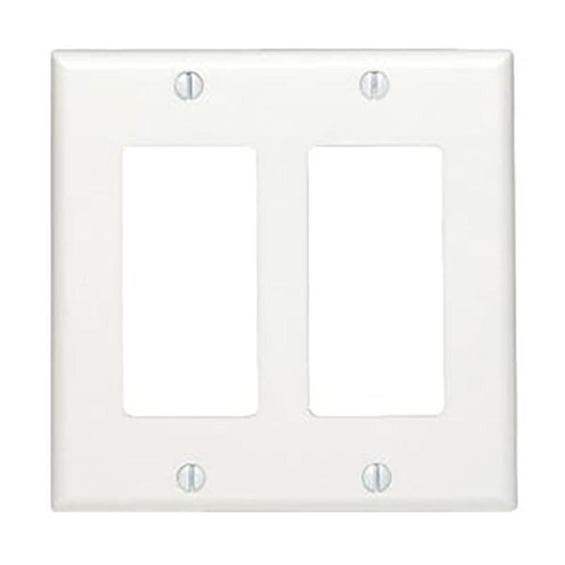 2 Gang Decorator/Rocker Wall Plate - Mid Size - White