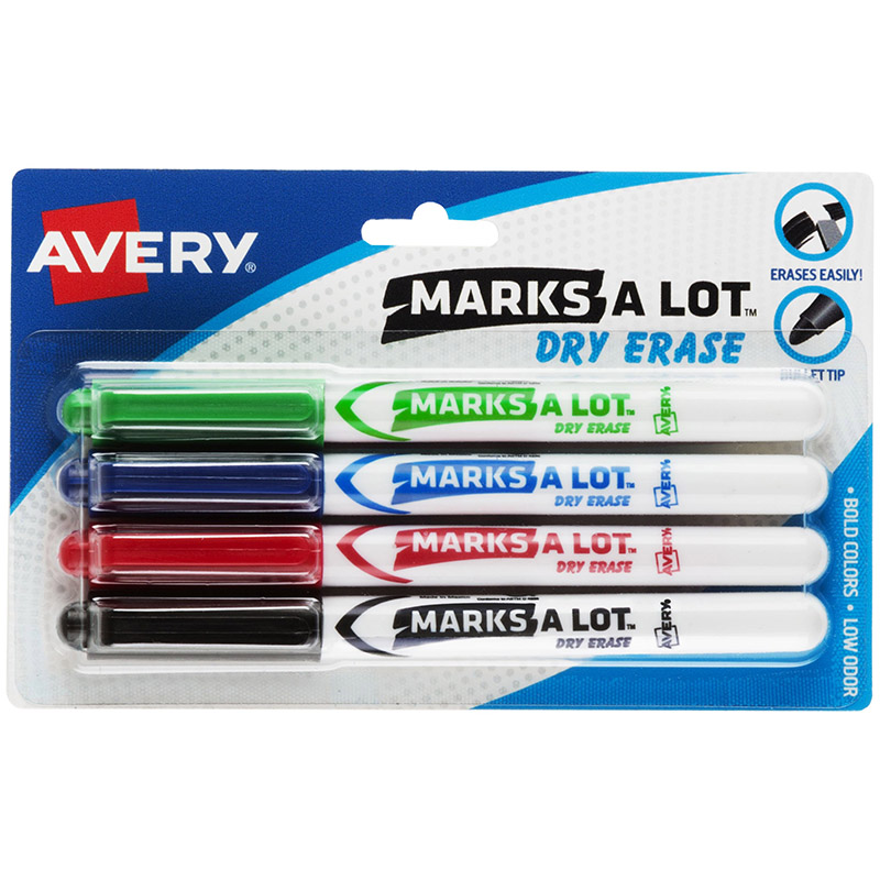 Pen Style Dry Erase Markers - 4/Pack