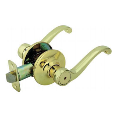 Decorative Lever Privacy Lock Satin Nickel