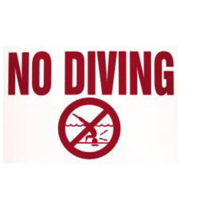 No Diving Sign