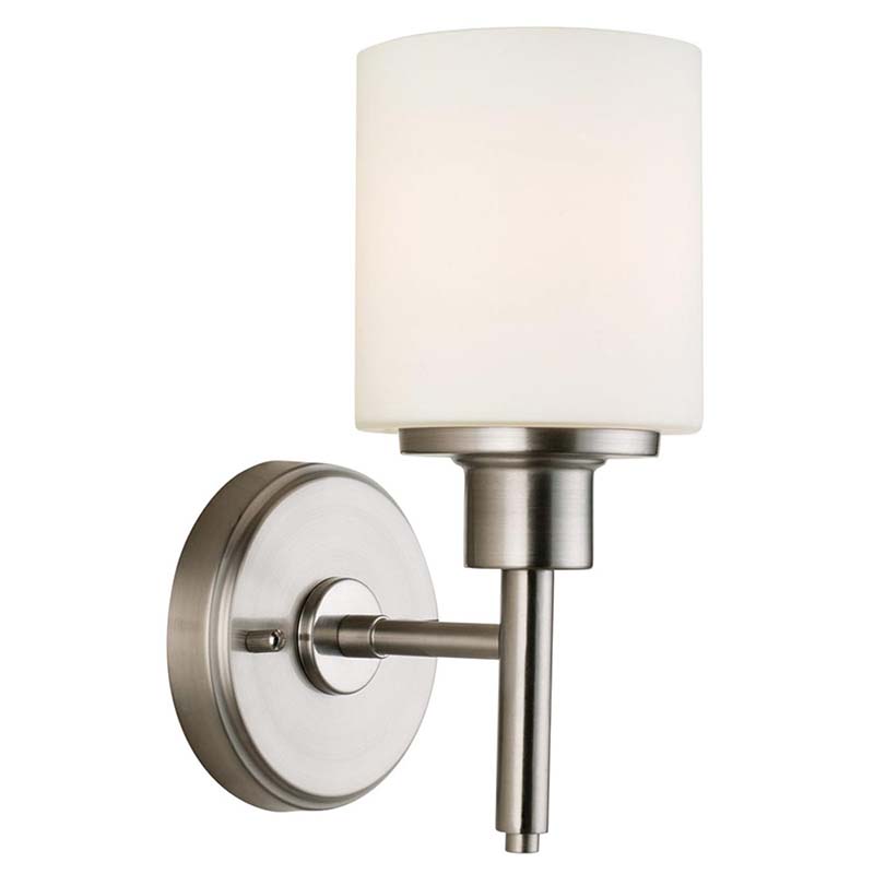 Wall Sconce 1 Light Satin Nickel with Frost Glass