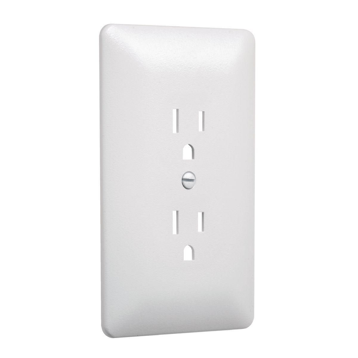 Deco Receptacle Duplex Plate Whi