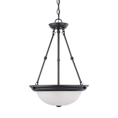 15" Pendant Mah Brz/Frost Glass