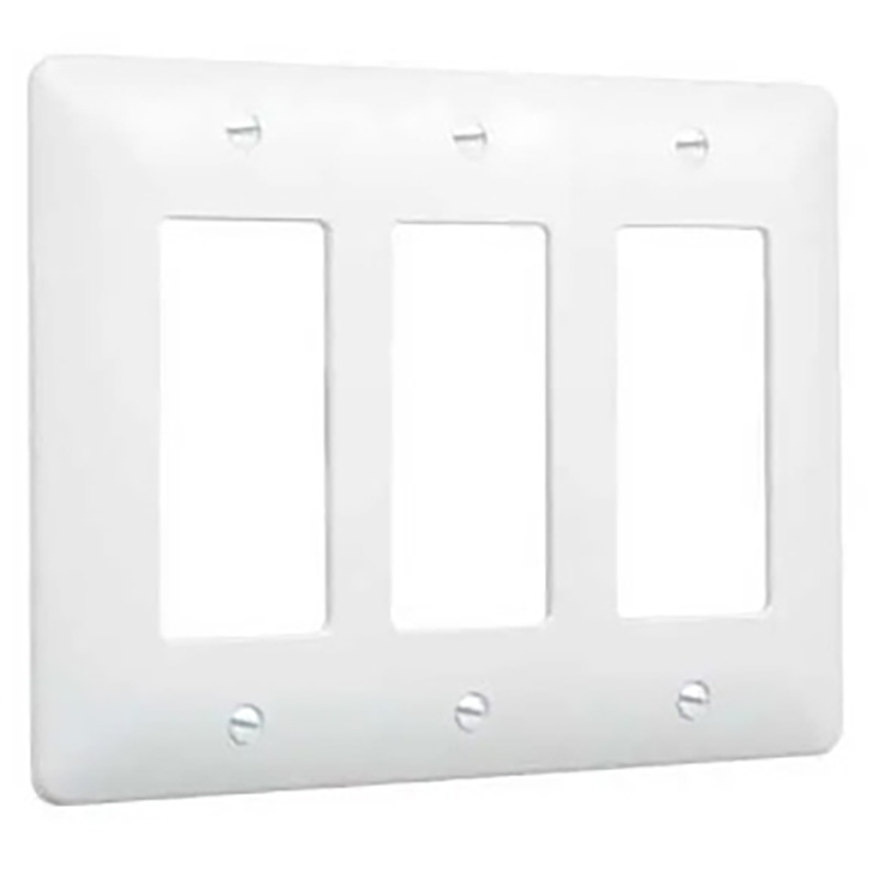 Masque 3Gang Toggle Plate White