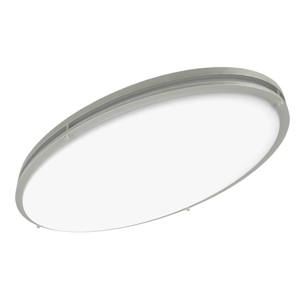 LED Oval Ringed Decorative Ceiling Fixture -Satin Nickel