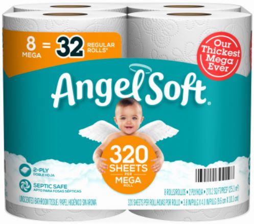 Angel Soft Mega Roll Toilet Paper - 8 Pack