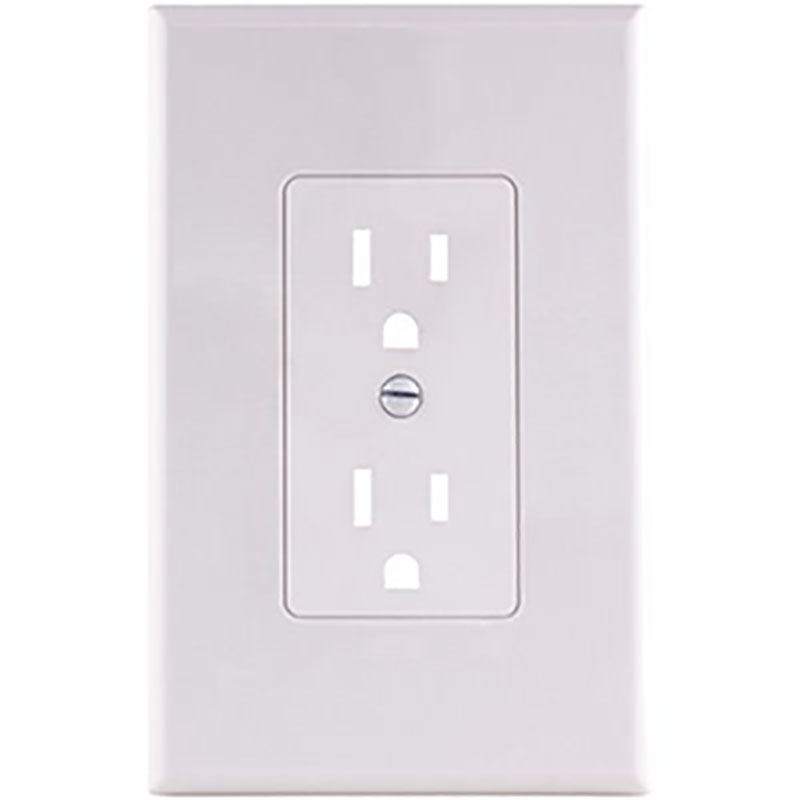 Titan3 1 Gang Receptacle Plate - White - 5/pack