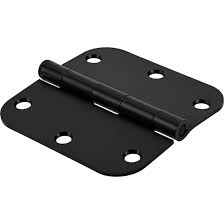 3-1/2" Round Corner Door Hinge - Matte Black