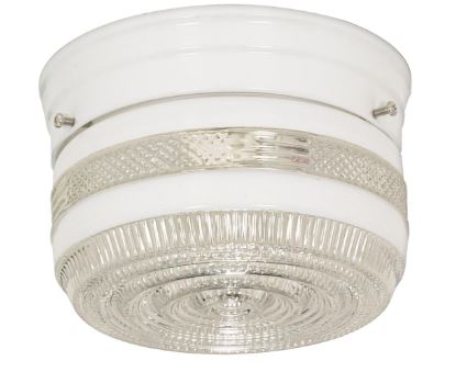 Flush Mount Drum Fixture - White